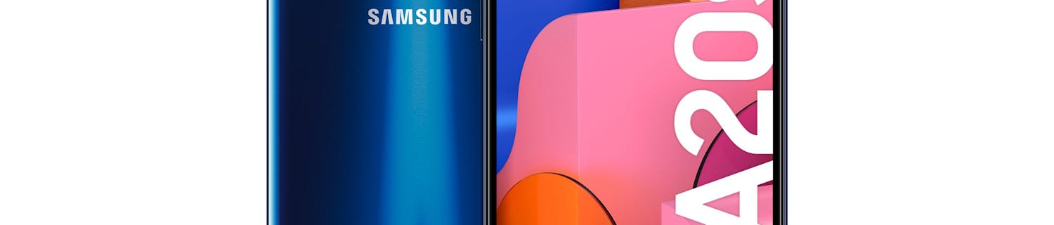 Samsung Galaxy A20s. Galaxy A20s on varustettu kookkaalla 6,5-tuumaisella näytöllä